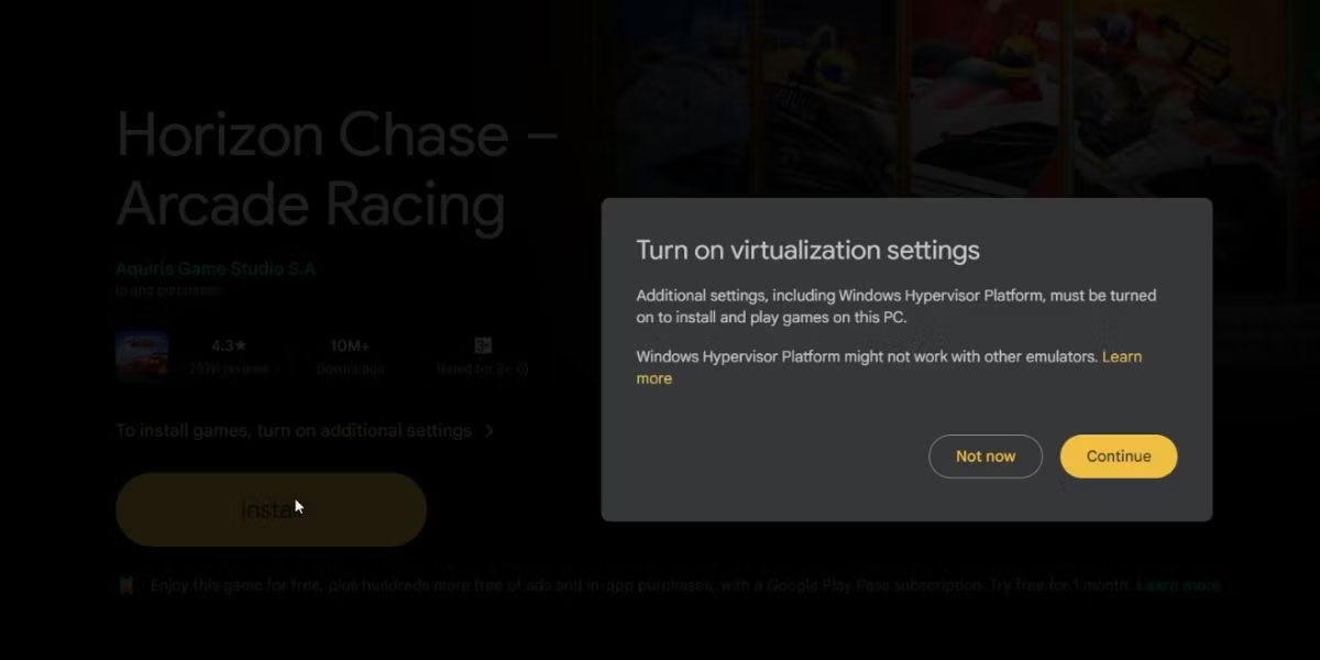 Click the Continue button