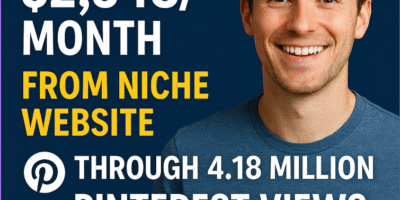 Earning $2,348/Month From Niche Website Through 4.18 Million Pinterest Views in Just 5 Months